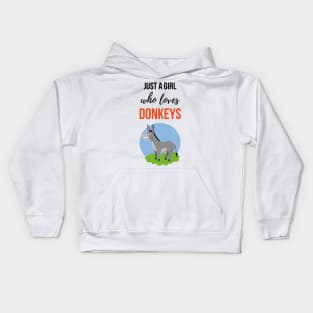 Just A Girl Who Loves Donkeys Kids Hoodie